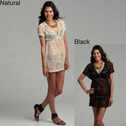 Water Water by Elan Women's Mosaic Knit V-Neck Swim Cover-up