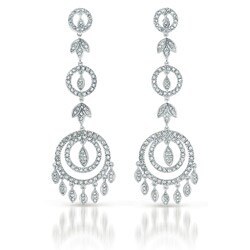Collette Z Sterling Silver Cubic Zirconia Circle Chandelier Earrings
