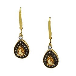 Gold over Silver Simulated Multi-gemstone Earrings