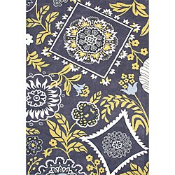 Eastern Neutral Gray Colors New Zealand Blend Wool Hand-Made Tufted Wool Rug 5x8