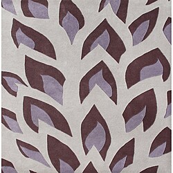 Hand Made Flame Inspiration Hushed Violet New Zealand Blend Wool Rug 6 foot Square