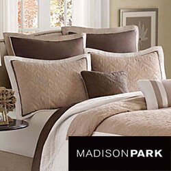 Madison Park Danville Brown/Ivory Pieced Seven-piece Coverlet Set