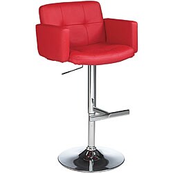 Sunpan Churchill Adjustable Red Barstool