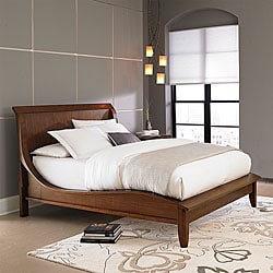 Lancashire Walnut Brown Curved Sleigh King-size Bed
