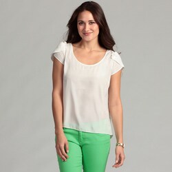 Jessica Simpson Junior's Anitque White Blouse with Exposed Zipper