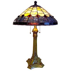 Tiffany-style Victorian Design 2-light Table Lamp