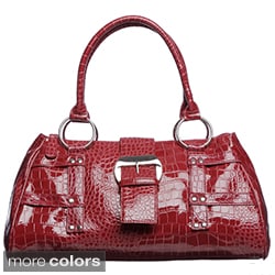 Valencia Croco Embossed Satchel Bag