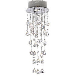 Floating Bubble Crystal and Chrome Flush Mount Chandelier