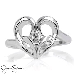 Jessica Simpson Sterling Silver .02 TDW Diamond Heart Ring (IJ-I2-I3)