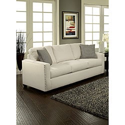 Neveah Ivory Contemporary Sofa 
