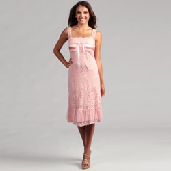 Issue New York Women's Pink Allover Crochet Dress