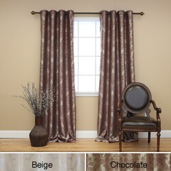 Traditional Damask Grommet 84 inch Curtain Pair