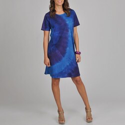 La Cera Women's Tie Dye Print Short Sleeve Dress