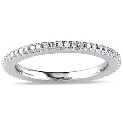 Miadora 14k White Gold 1/4ct TDW Diamond Eternity Ring (G-H, SI1-SI2)