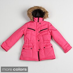 KC Collections Girls Faux-fur Hooded Jacket