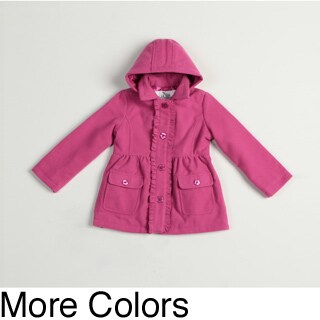 KC Collections Girl's Ruffle Detachable Hood Coat