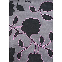 Alliyah Hand-made Lavender Grey New Zealand Wool Rug (5' x 8')