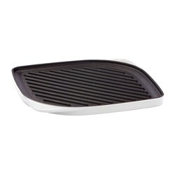 Mario Batali by Dansk Classic White 11-inch Square Reversible Cast Iron Grill/ Griddle