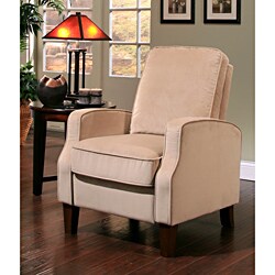 Abbyson Living Camden Beige Microsuede Pushback Recliner