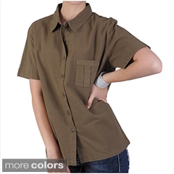 Tressa Designs Women's Point Collar Button-up Camp Shirt