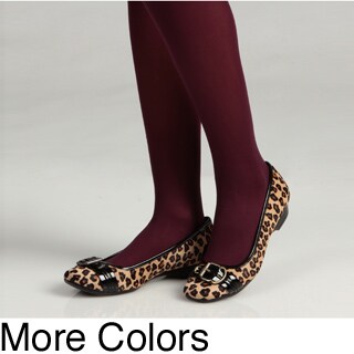 Bandolino Women's Leopard Buckle Detail Flats