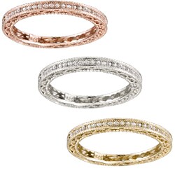 New! Icz Stonez Sterling Silver CZ 3/4ct TGW Eternity Wedding Ring