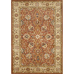 Hand-made Taj Mahal Rust New Zealand Wool Rug (5' x 8')