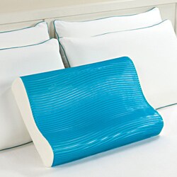 Comfort Memories Blue Wave Memory Foam and Gel Contour Pillow