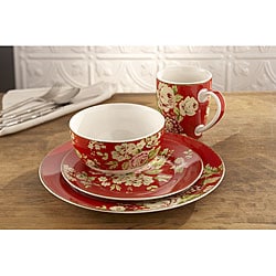 Waverly Tea Dance Paprika 16-piece Dinner Set 