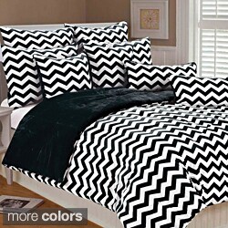 Chevron Microplush 3-piece Comforter Set