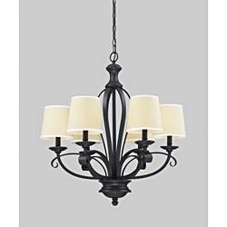 Charleston 6-light Matte Black Chandelier