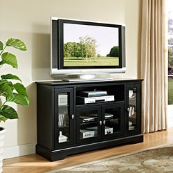 Black 52-inch Highboy Style Wood TV Stand