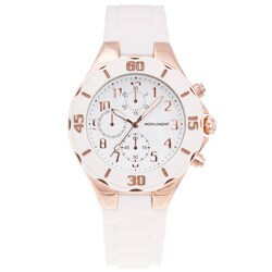 Monument Women's Rubber Strap Rose-goldtone Sporty Watch