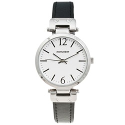 Monument Women's Narrow Strap Silvertone Analog Watch