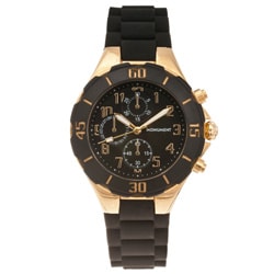 Monument Women's Rubber Strap Goldtone Sporty Watch