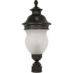 Luxor Chestnut Bronze with Satin Frosted Glass 3-light Post Lantern