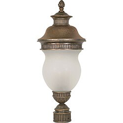 Luxor Platinum Gold with Satin Frosted Glass 3-light Post Lantern