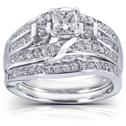 14k White Gold 1ct TDW Diamond Bridal Rings Set (H-I, I1-I2)
