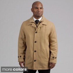 London Fog Men's Wool Blend Front Zip Coat