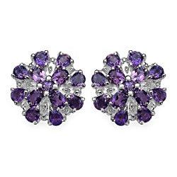 Malaika Sterling Silver 4 3/5ct TGW Amethyst Earrings
