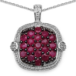 Sterling Silver 1 1/2ct TGW Ruby Necklace
