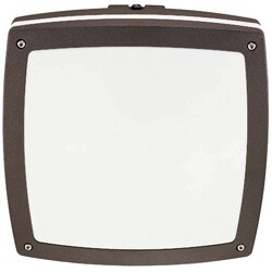 Hudson 2 Light Architectural Bronze w/ White Lexan Square Wall/Ceiling Fixture