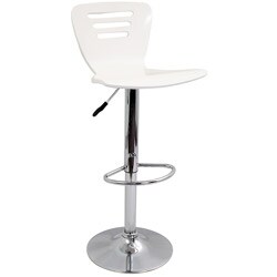 LumiSource White Wood Hydarulic Barstool