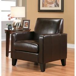 Abbyson Living Frankfurt Dark Brown Bi-cast Leather Armchair