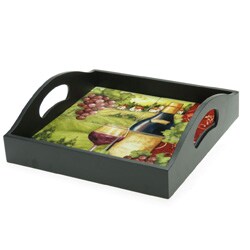 Certified International 'Merlot Sunset' Tile/ Wood Tray