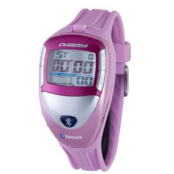 Chronotech Men's Digital Grey Dial Light Pink Bluetooth Watch