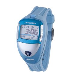 Chronotech Men's Digital Grey Display Light Blue Bluetooth Watch