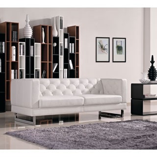 Hot Deal DG Casa Allegro White Synthetic Leather Sofa