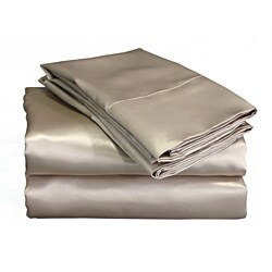 Charmeuse II Mocha Satin Sheet Set