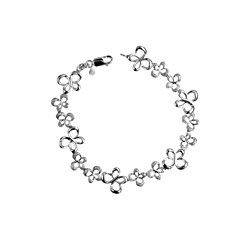 Jessica Simpson Silver Diamond Accent Butterfly Link Bracelet